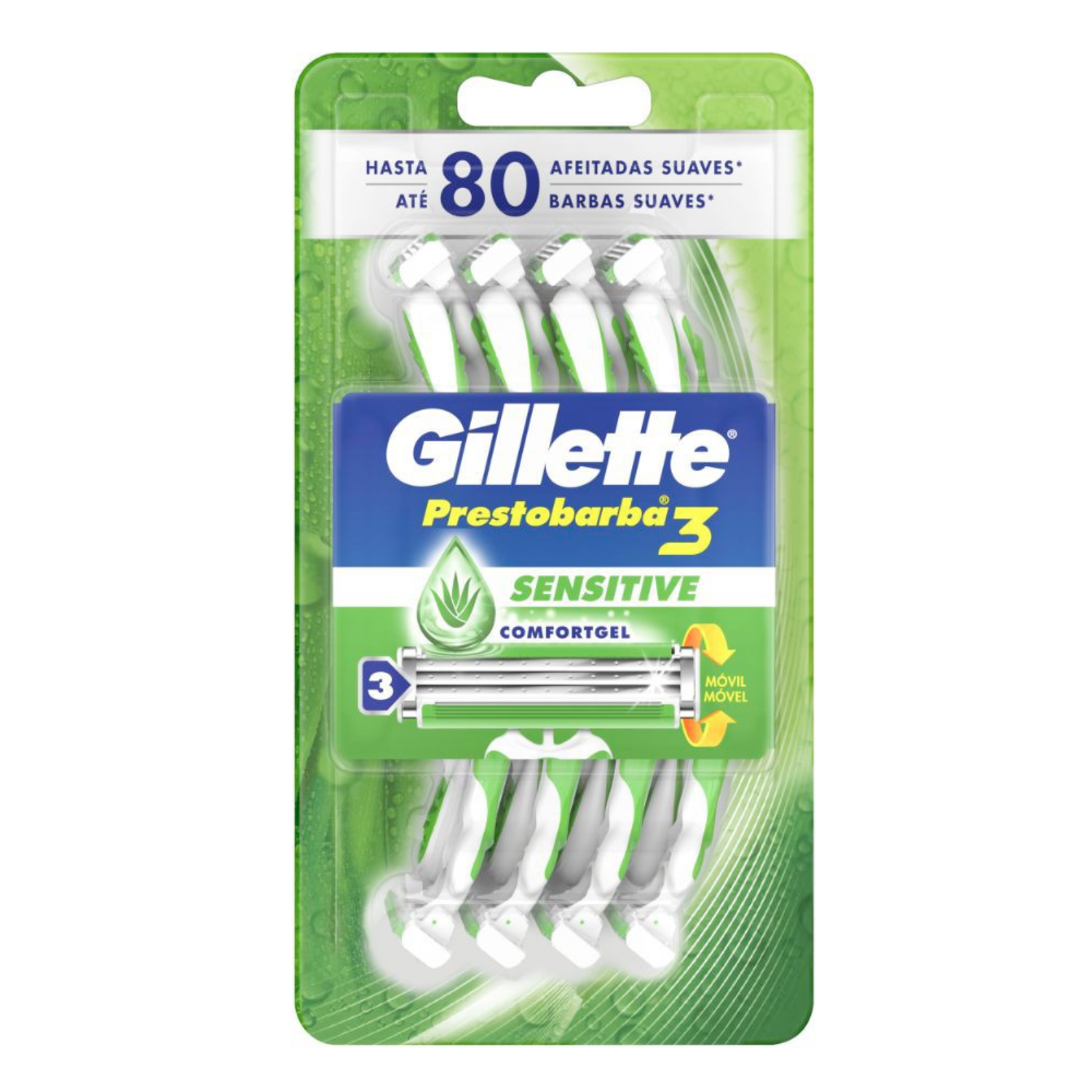 5 Gillette Máquina De Afeitar Prestobarba3 Sensitive 8 Un - Imagen 1