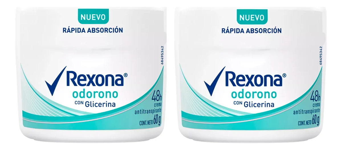 Pack 2U Antitranspirante En Crema Odorono 72H 60G Rexona 1 Pack 2U Antitranspirante En Crema Odorono 72H 60G Rexona