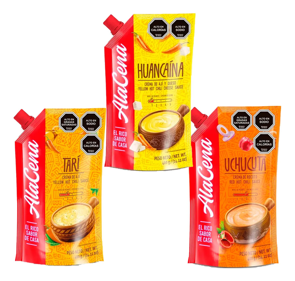 Alacena Pack 3 Salsas Huancaina Tari Y Uchucuta 400G C/U 1 Alacena Pack 3 Salsas Huancaina Tari Y Uchucuta 400G C/U