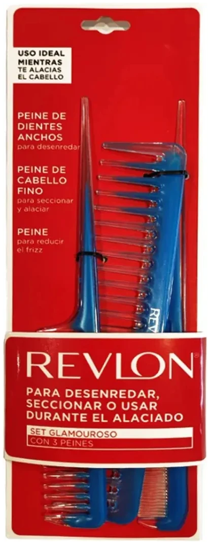 Revlon Set Glamouroso Con 3 Peines 1 Revlon Set Glamouroso Con 3 Peines