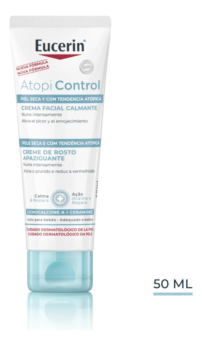 Rutina Calmante Para Piel Sensible Con Tendencia A Rojeces | Distribuidora Milagros Eucerin Atopic Control Crema Facial 50 Ml