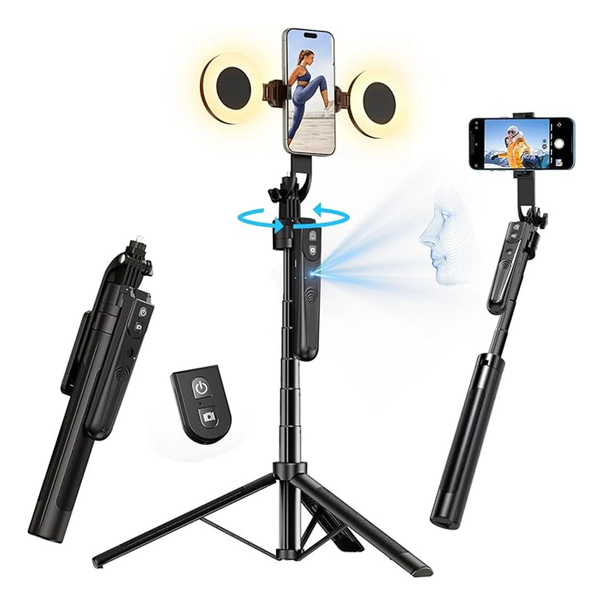 D_999914-Mlc85713689617_062025-F.jpg Selfie Stick Soporte Celular Con Ia Q515 Rotación 360 - Imagen 1