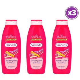 PACK 03 Simonds Shampoo Brillitos de Argán 400ml