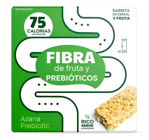 D_605895-Mlc112589987464_062026-O.jpg Fibra De Frutas Y Prebioticos Sabor Manzana , 75 Calorias 5 Barritas - Imagen 1
