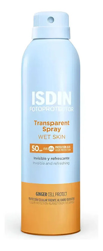 D_606053-Mlc111924810682_062026-O.jpg Isdin Fotoprotector Transparent Spray Wet Skin 50 Fsp 250Ml - Imagen 1
