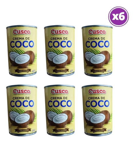 D_608143-Mlc111634011667_052026-O.jpg Pack 06 Cusco Crema De Coco 400 Ml - Imagen 1
