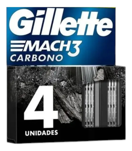D_609267-Mlc111910147789_052026-O.jpg Repuesto Máquina Afeitar Gillette Mach3 Carbono 4 Uds - Imagen 1