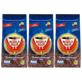 Pack 03 Aguila Roja Cafe Tostado En Grano 500 G