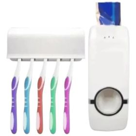 Dispensador Pasta Dental Organizador De Cepillos Dentales Blanco