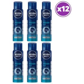Pack 12 Nivea Men Fresh Ice Antitranspirante Spray 150ml