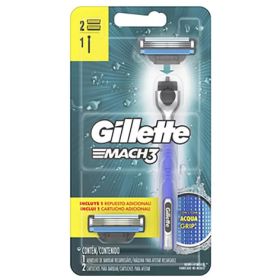 Maquina de Afeitar Mach3 2 Cartuchos con Aqua Grip Gillette