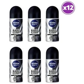 Pack 12 Nivea Men Black & White Invisible Roll On 50 Ml
