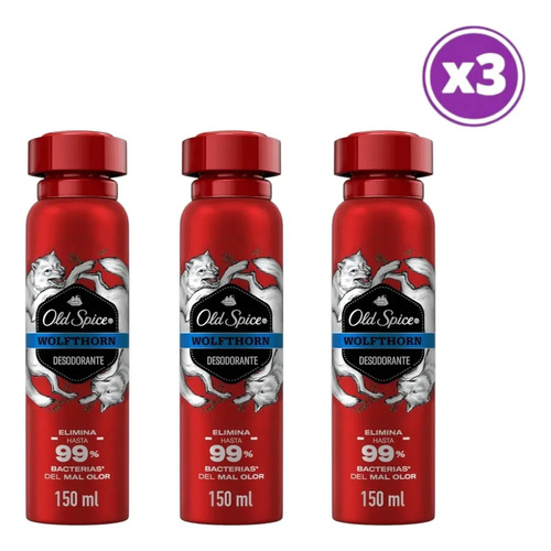 D_623736-Mlc113154923151_062026-O.jpg Pack 03 Old Spice Wolfthorn Desodorante Cítrico Spray 96G Neutra - Imagen 1