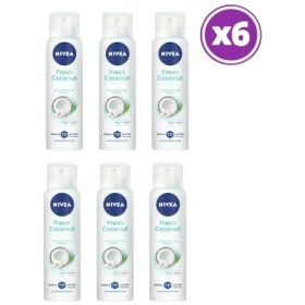 Pack 06 Nivea Antitranspirante Fresh Coconut 150ml