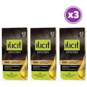 Pack 03 Elicit Tinte Para Pelo Color Castaño Medio 4.0 45 G 4 Castaño
