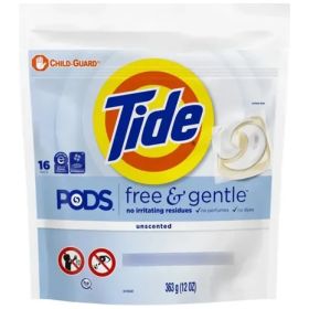 Tide Free Gentle Pods Jabón Ropa Hipoalargenico 16 Capsulas