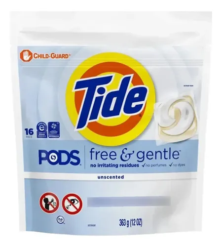 D_631206-Mlc113767913721_062026-O.webp Tide Free Gentle Pods Jabón Ropa Hipoalargenico 16 Capsulas - Imagen 1