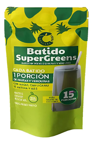 D_635552-Mlc112589962590_062026-O.jpg Batido Super Greens De Frutas Y Verduras Sabor Piña 180Gr Sin Sabor - Imagen 1