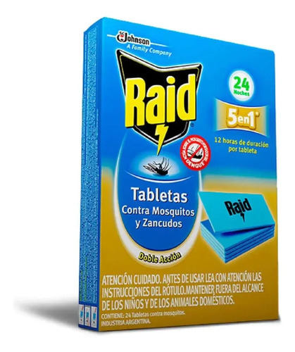 D_636527-Mlc72996280467_112023-O.jpg Raid Contra Mosquitos Y Zancudos 24 Noches Tabletas - Imagen 1