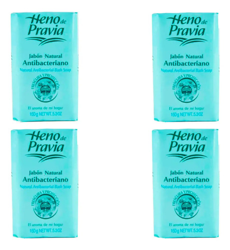 D_640171-Mlc78764379064_092024-O.jpg Jabón Antibacteriano Heno De Pravia Pack 4 Unidades 160G Fragancia Natural - Imagen 1