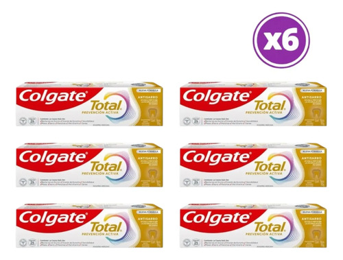 D_643507-Mlc110079460863_042026-O.jpg Pack 06 Colgate Pasta De Diente Total Antisarro 90 G - Imagen 1