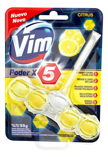 D_644835-Mlc77618832357_072024-O.jpg Canasta Solida Para Inodoro Vim Poder X5 Citrus 55 G - Imagen 1