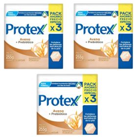 Protex Pack 09 Jabón En Barra Avena 85g C/u