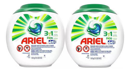 D_649461-Mla77060978184_062024-O.jpg Pack 02 Ariel Pods Detergente 3 En 1 57 Capsulas Cu - Imagen 1