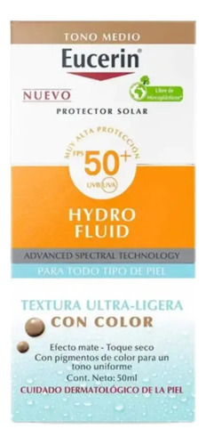 Perfumería Milagros — Belleza Y Dermocosmética | Distribuidora Milagros Protector Solar Eucerin Hydro Fluid Tono Medio Fps 50