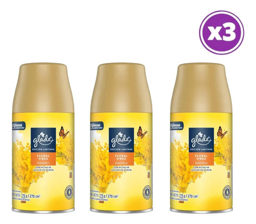 D_650223-Mlc112020454970_062026-O.jpg Pack 03 Glade Repuesto Automatico Floral Vibes 175G - Imagen 1