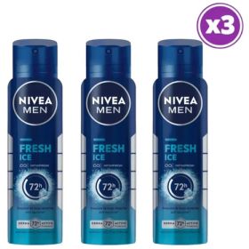 PACK 03 NIVEA MEN FRESH ICE ANTITRANSPIRANTE SPRAY 150ML