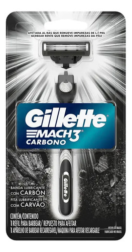 D_651914-Mlc112015218678_062026-O.jpg Maquina De Afeitar Mach3 Carbono 1U Gillette - Imagen 1