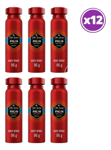 D_657825-Mlc108254658569_032026-O.jpg Pack 12 Old Spice Fresh Desodorante Spray 96G - Imagen 1