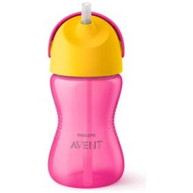 Taza De Entrenamiento Para Bebés Philips Avent Con Color Rosa Pajizo Curvo Lisa