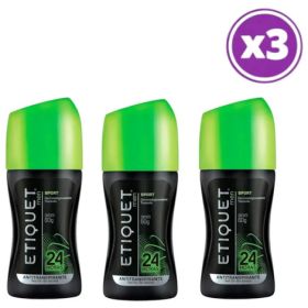 Pack 03 Etiquet Men Desodorante Roll On Sport 60g