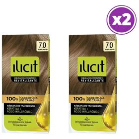 Pack 02 Elicit Tinte Para Pelo Color Rubio Medio 7.0 45g 7.0 Rubio Medio