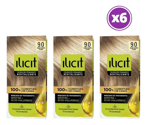 D_668690-Mlc113155646395_062026-O.jpg Pack 06 Elicit Tinte Color Rubio Extra Claro 9.0 45G 9.0 Rubio Extra Claro - Imagen 1