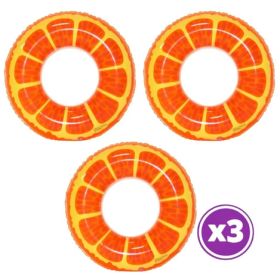 Pack 03 Flotador Inflable Para Piscina 90cm Naranja