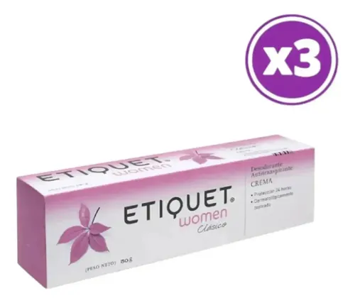 D_671116-Mlc112593116030_062026-O.webp Pack 03 Etiquet Desodorante Crema Women Classic 30G - Imagen 1