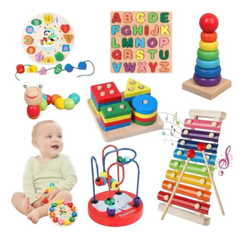 D_671900-Mlc110973843494_052026-O.jpg Set De Juguetes Estimulacion Temprana Pana Niños 7 Uds - Imagen 1