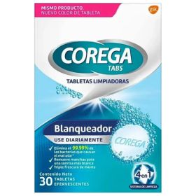 Corega Tabletas Limpiadoras Blanqueadoras 30 Tabs