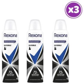Pack 03 Rexona Invisible Antitranspirante Aerosol 150 Ml
