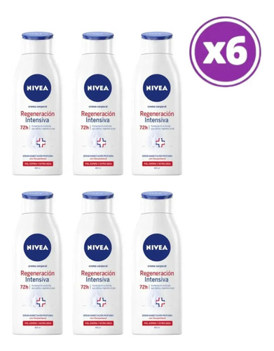 D_680250-Mlc112589167558_062026-O.jpg Pack 06 Crema Corporal Nivea Regeneración Intensiva 400Ml - Imagen 1