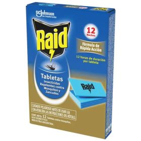 Raid Eléctrico Tabletas Mosquitos Y Zancudos Recarga 12un