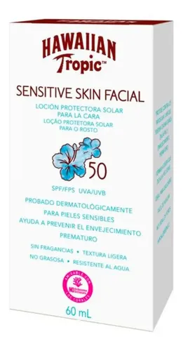 Perfumería Milagros — Belleza Y Dermocosmética | Distribuidora Milagros Protector Solar Facial Hawaiian Tropic Sensitive Skin Fps 50