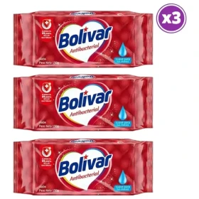 Pack 03 Bolivar Jabon En Barra Antibacterial 190g