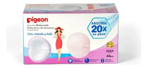 D_693332-Mlc112590347944_062026-O.webp Pigeon Absorbente De Leche Honeycomb 60 Pcs - Imagen 1