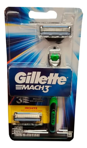 D_695962-Mlc112014489174_062026-O.jpg Maquina De Afeitar Mach3 2 Cartuchos Gillette - Imagen 1