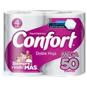 Papel Higienico Confort Doble Hoja 50 M 4 Un.