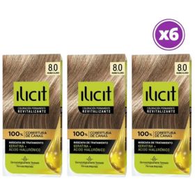 Pack 06 Elicit Tinte Para Pelo Color Rubio Claro 8.0 45 G